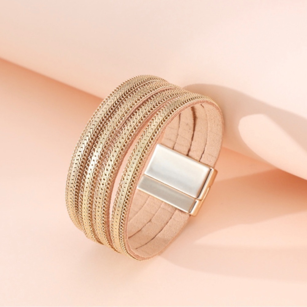 NEW Gold chain cuff bracelet